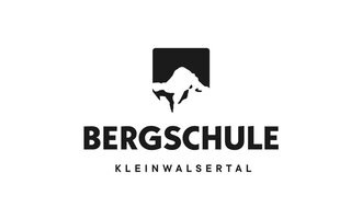 Ein einfaches Logo der Bergschule Kleinwalsertal. Es zeigt einen stilisierten Berg und den Schriftzug in klarer, moderner Schrift. | © Bergschule Kleinwalsertal Logo
