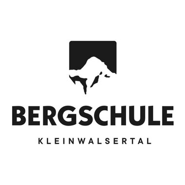 A simple logo of the Kleinwalsertal mountain school. It features a stylized mountain and the inscription in clear, modern font. | © Bergschule Kleinwalsertal Logo