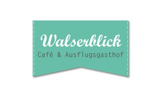 A logo of the Walserblick Café and excursion inn. It is designed in soft colors with stylized lettering.