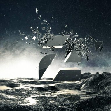 A dynamic logo made up of broken fragments. The background is dark and conveys a futuristic atmosphere.