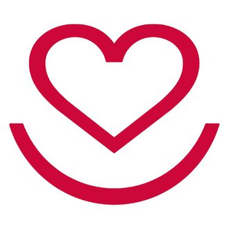 A simple, red symbol with a heart and a smiling face. It radiates joy and love. | © Krankenpflegeverein Kleinwalsertal Logo Gemeinde