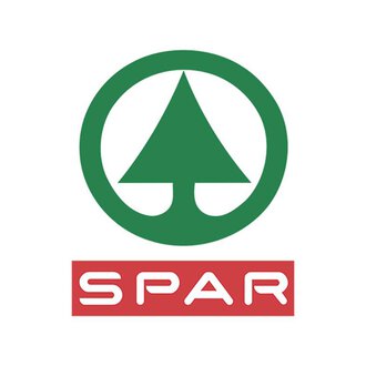 The image shows the SPAR logo with a stylized tree and a green circle. Below it is the name "SPAR" in red lettering. | © Spar-Markt Plangger Logo