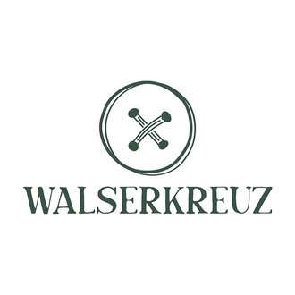 A simple logo with the inscription "WALSERKREUZ". Above it is a circular symbol with crossed elements. | © Walserkreuz_logo