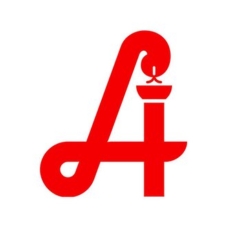 A red logo that represents a stylized letter "A". It includes a candle and a special curved shape. | © Walsertal Apotheke Logo